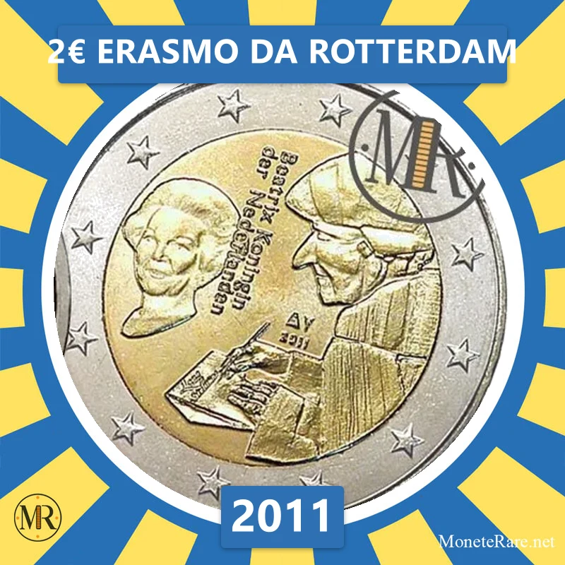 Estland 2€ Erasmo da Rotterdam 2011 (Münzfoto)