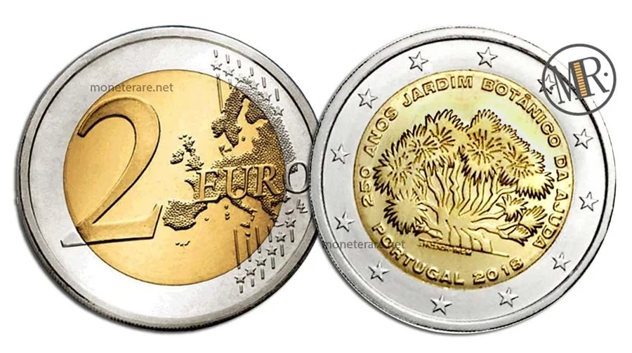 2 Euro Commemorativi Portogallo 2018 Giardino botanico di Ajuda