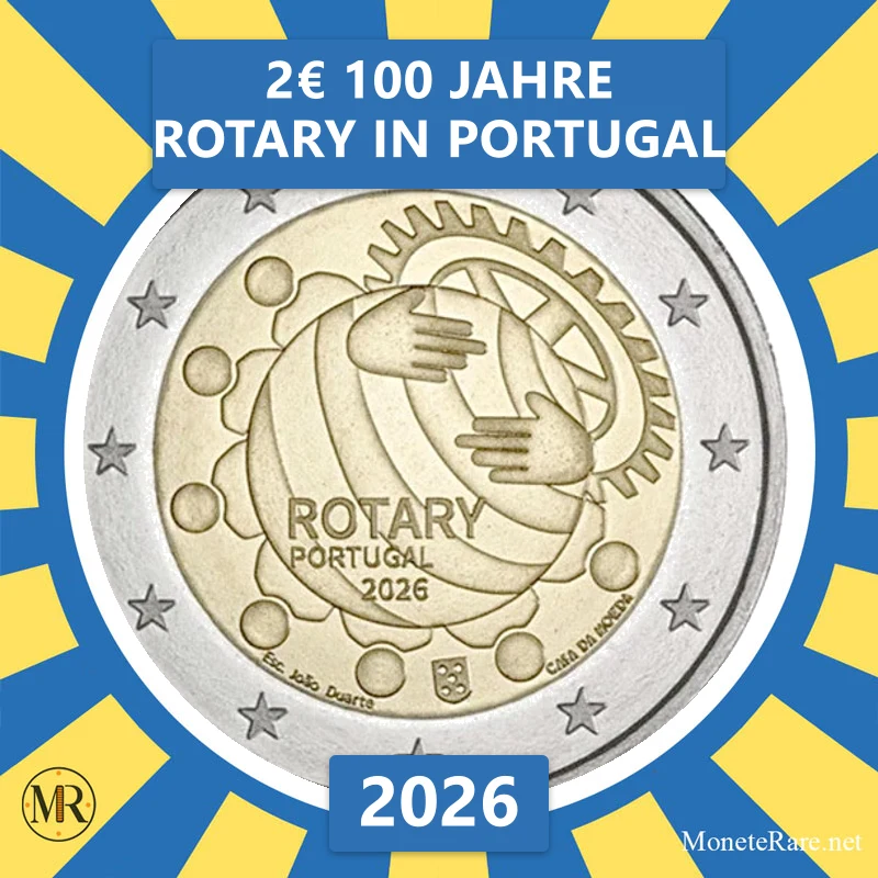 Estland 2€ 100 Jahre Rotary in Portugal 2026 (Münzfoto)