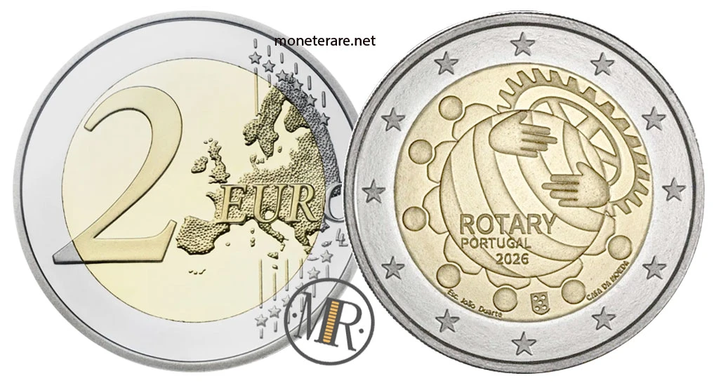 Portugal 2-Euro-Gedenkmünze 2026 – 100° Rotary in Portogallo