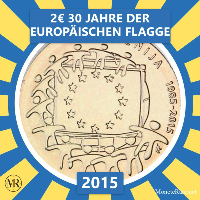Slowenien 2€ 30 Jahre der Europäischen Flagge 2015 (Münzfoto)