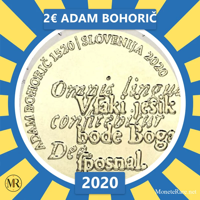Slowenien 2€ Adam Bohorič 2020 (Münzfoto)