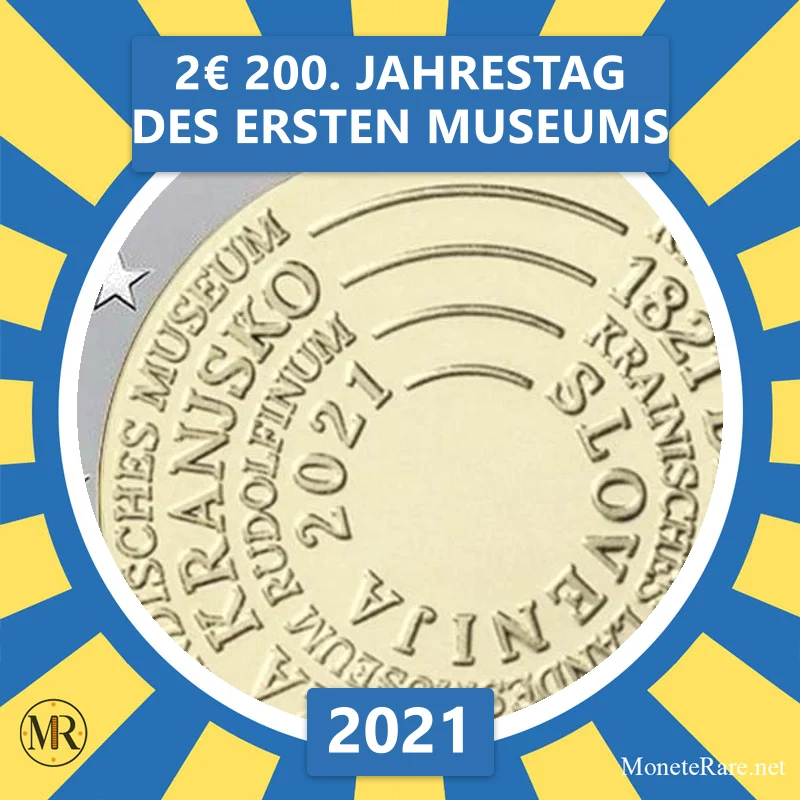 Slowenien 2€ 200. Jahrestag des ersten Museums 2021 (Münzfoto)