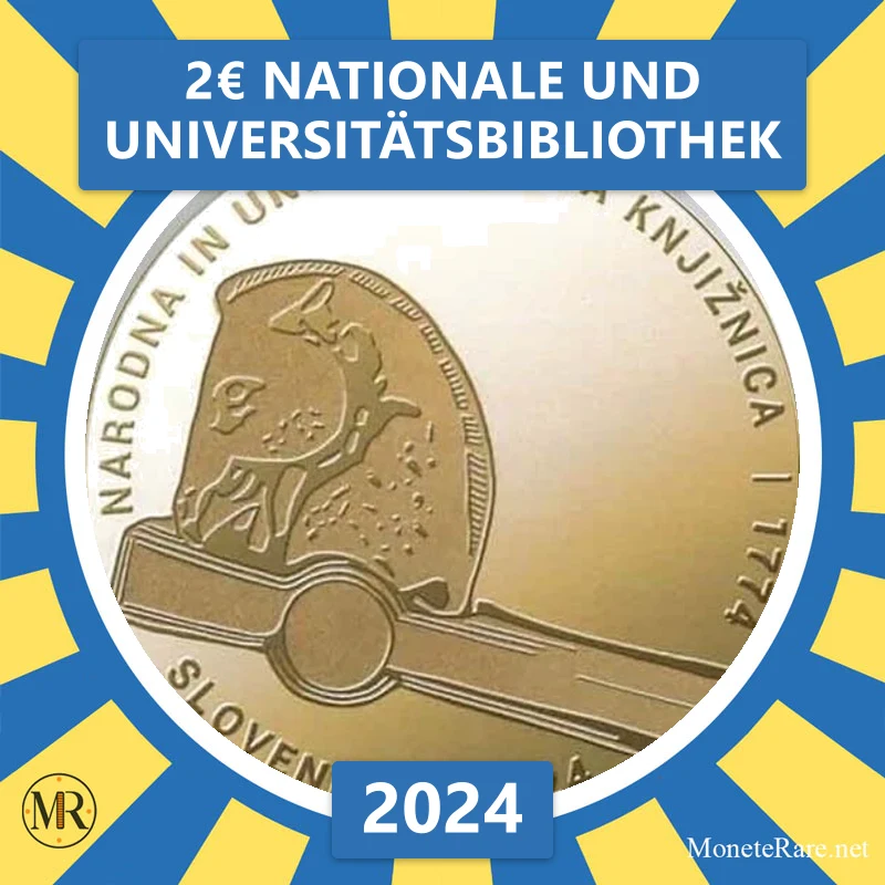 Slowenien 2€ Nationale und Universitätsbibliothek 2024 (Münzfoto)
