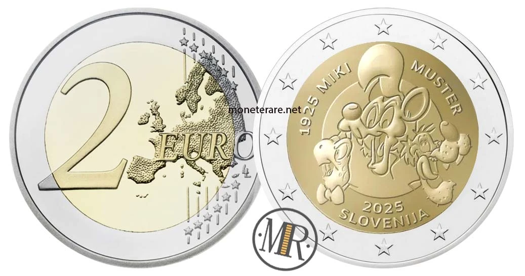 Slowenien 2-Euro-Gedenkmünze 2025 – Nascita di Miki Muster