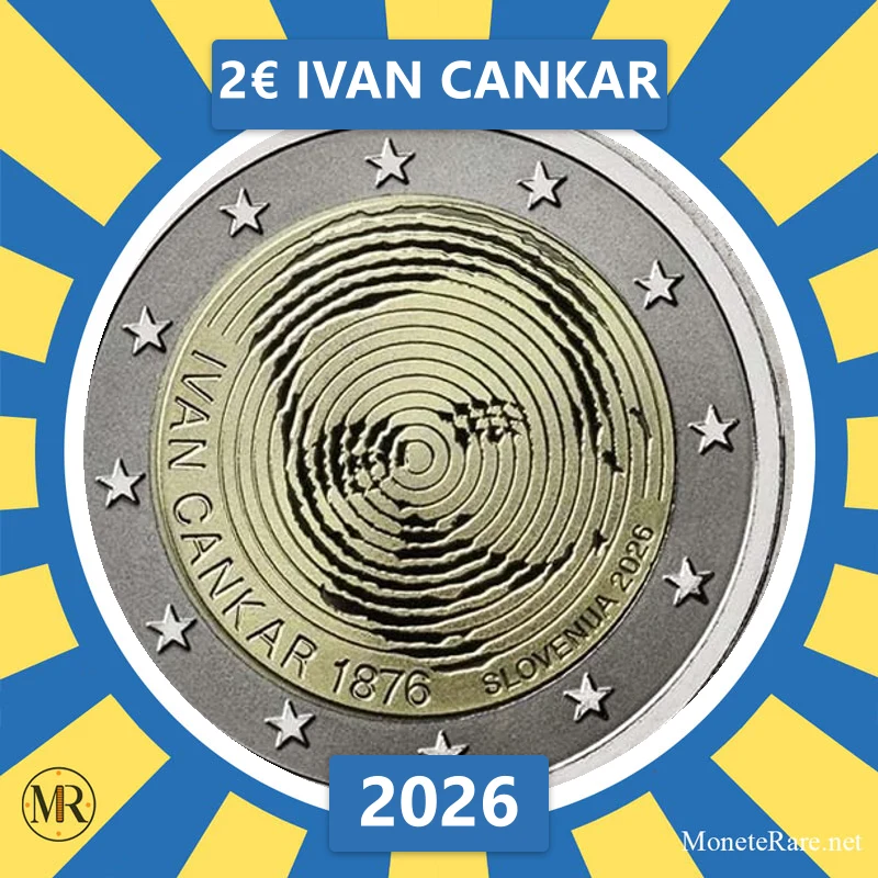 Slowenien 2€ Ivan Cankar 2026 (Münzfoto)