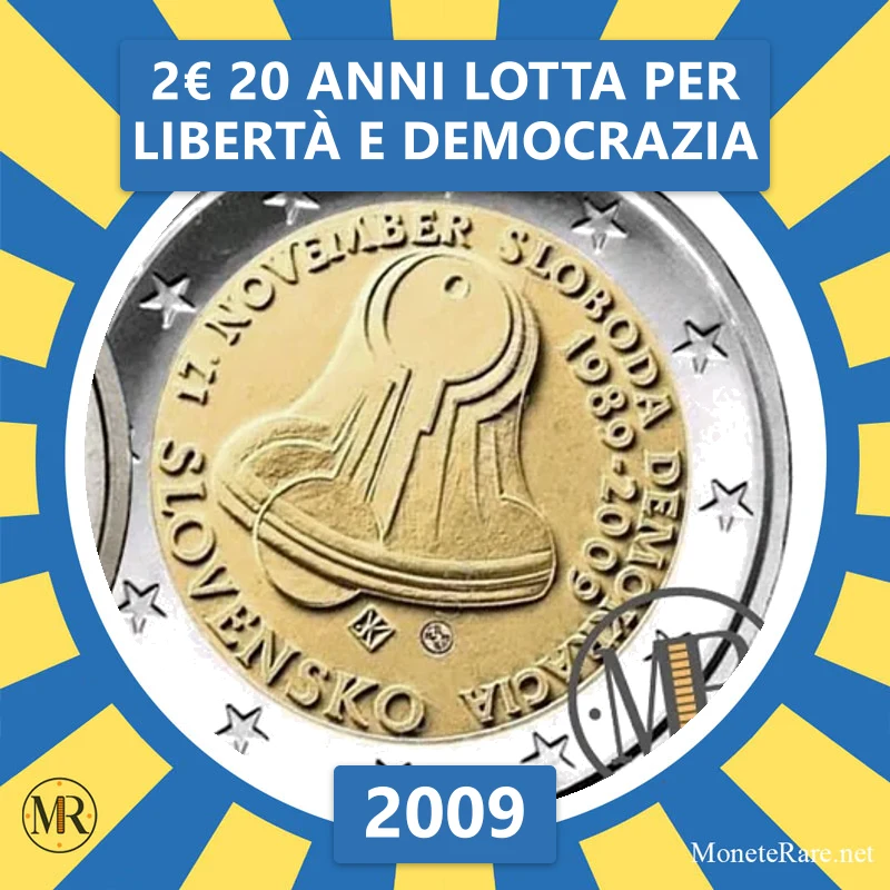 Slowakei 2€ 20 Jahre Kampf für Freiheit und Demokratie 2009 (Münzfoto)
