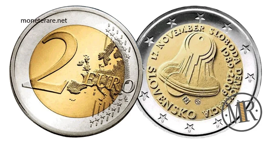 2 Euro Gedenkmünze Slowakei 2009 Freiheit und Demokratie