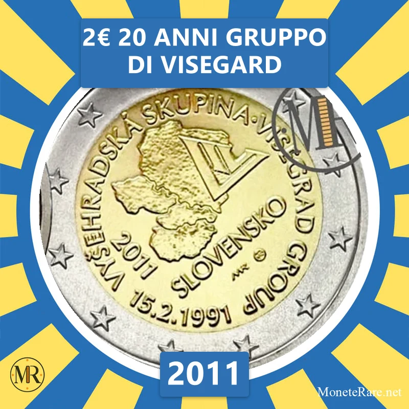 Slowakei 2€ 20 Jahre Visegrad-Gruppe 2011 (Münzfoto)