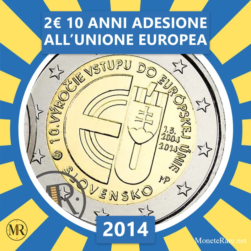 Slowakei 2€ 10 Jahre Beitritt zur Europäischen Union 2014 (Münzfoto)