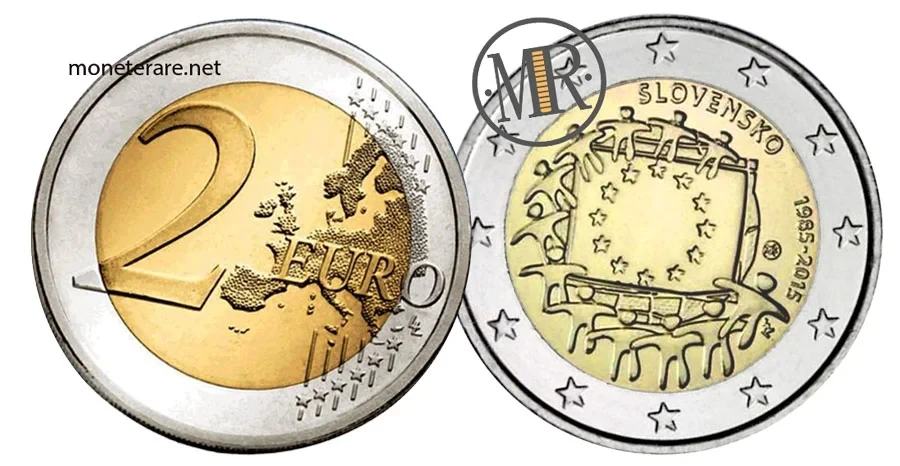 2-Euro-Gedenkmünze Slowakei 2015 Europäische Flagge