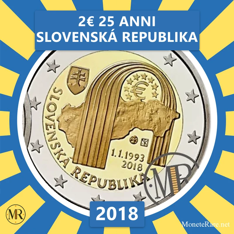 Slowakei 2€ 25 Jahre SLOWAKISCHE REPUBLIK 2018 (Münzfoto)