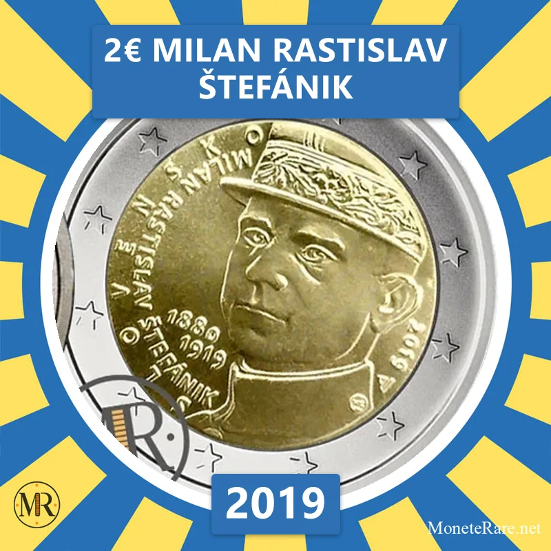Slowakei 2€ Milan Rastislav Štefánik 2019 (Münzfoto)