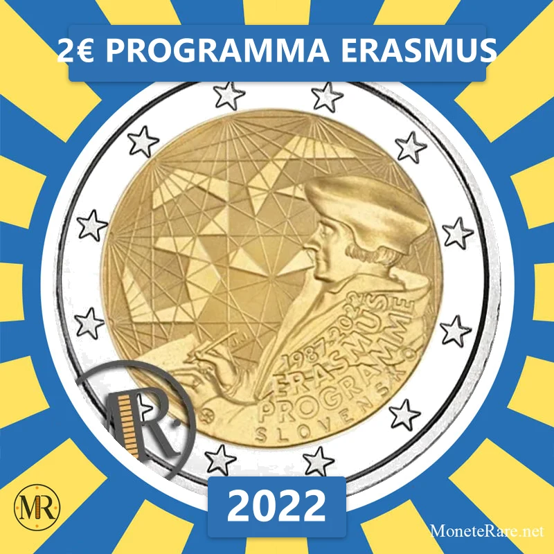 Slowakei 2€ Erasmus-Programm 2022 (Münzfoto)