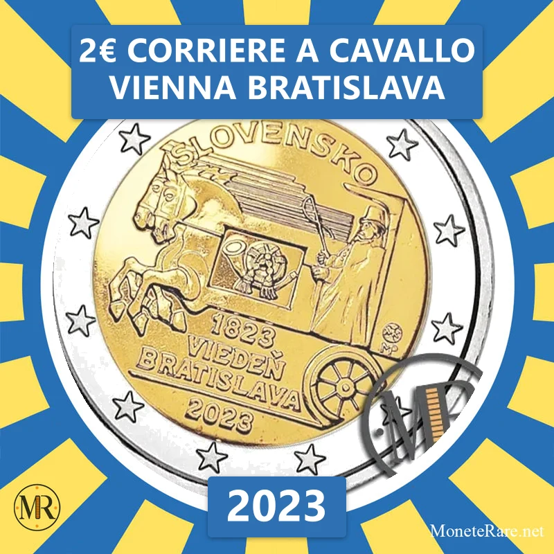 Slowakei 2€ Corriere a Cavallo Vienna Bratislava 2023 (Münzfoto)