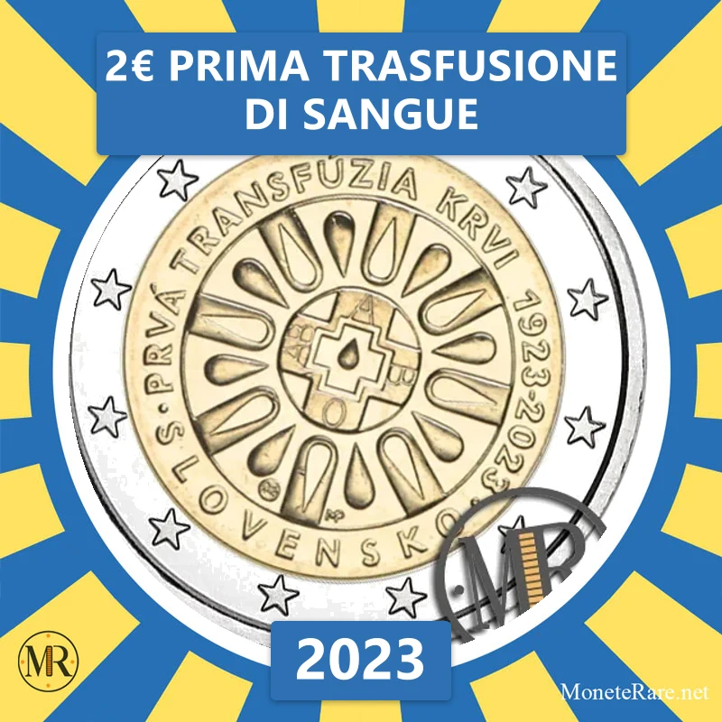 Slowakei 2€ Prima Trasfusione di Sangue 2023 (Münzfoto)