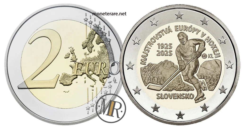 Slowakei 2-Euro-Gedenkmünze 2025 – 100. Jahrestag Eishockey-Turnier