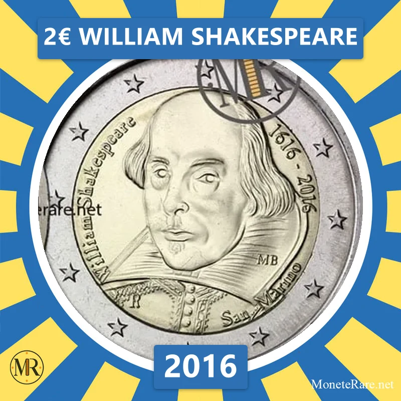 Estland 2€ William Shakespeare 2016 (Münzfoto)