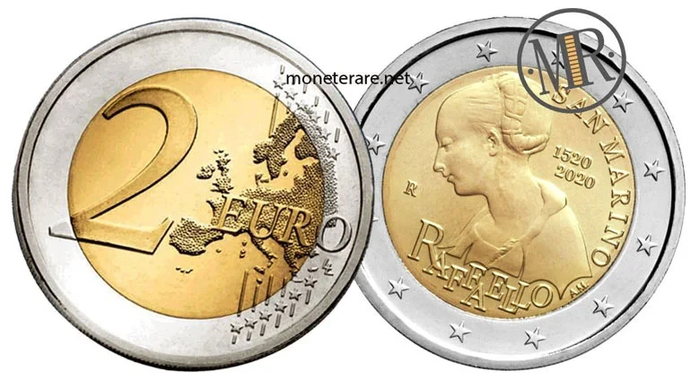 2 Euro Gedenkmünze San Marino 2020 Raffaello Sanzio