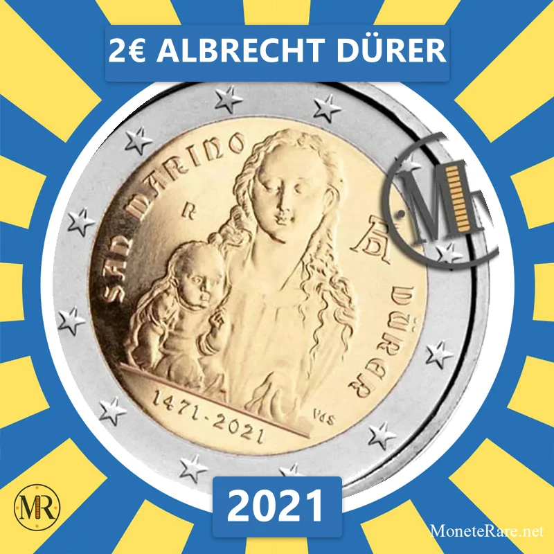 Estland 2€ Albrecht Dürer 2021 (Münzfoto)