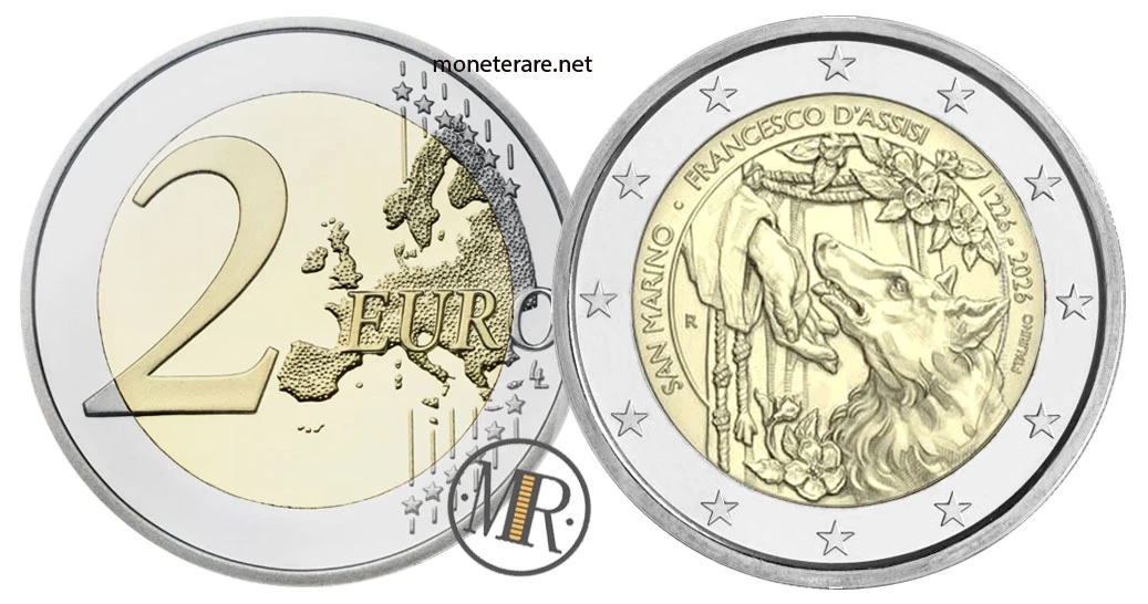 San Marino 2-Euro-Gedenkmünze 2026 – Franziskus von Assisi