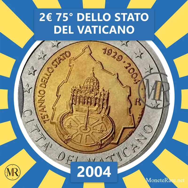 Vatikan 2€ 75. Jahrestag des Staates Vatikan 2004 (Münzfoto)