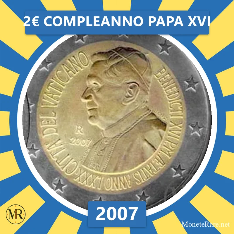 Vatikan 2€ Compleanno Papa XVI 2007 (Münzfoto)