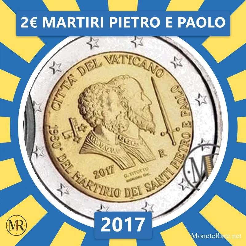 Vatikan 2€ Martiri Pietro e Paolo 2017 (Münzfoto)