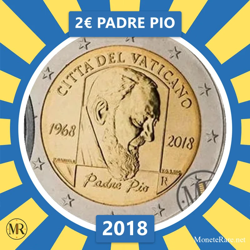 Vatikan 2€ Padre Pio 2018 (Münzfoto)