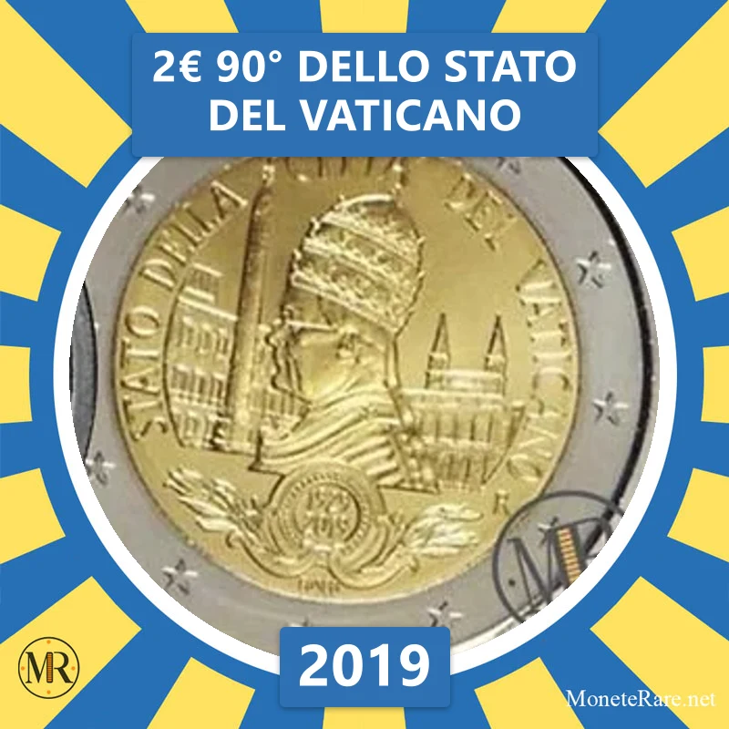 Vatikan 2€ 90. Jahrestag des Staates Vatikan 2019 (Münzfoto)