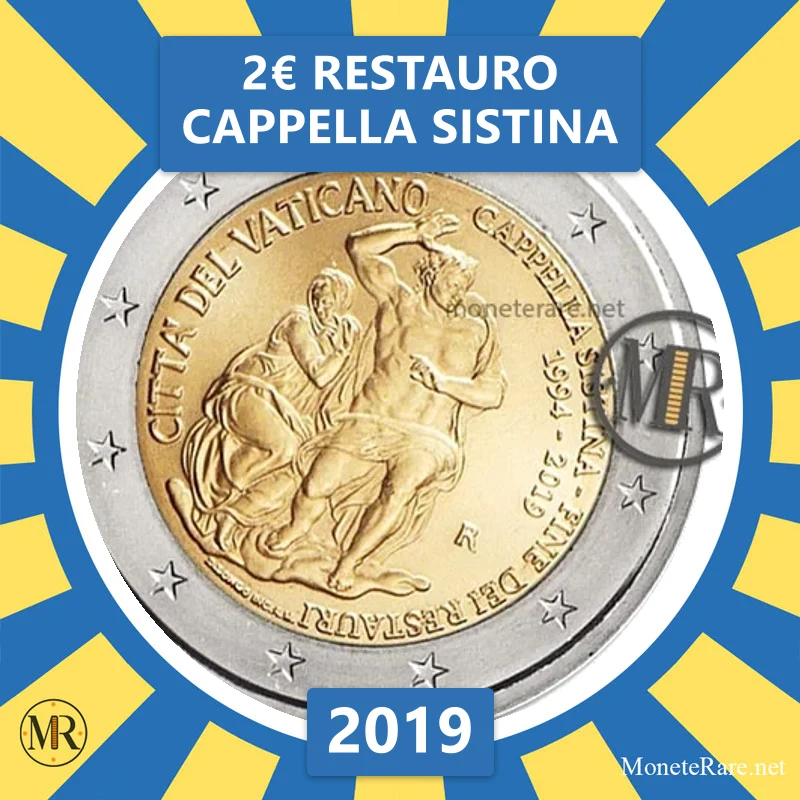 Vatikan 2€ Restauro Cappella Sistina 2019 (Münzfoto)
