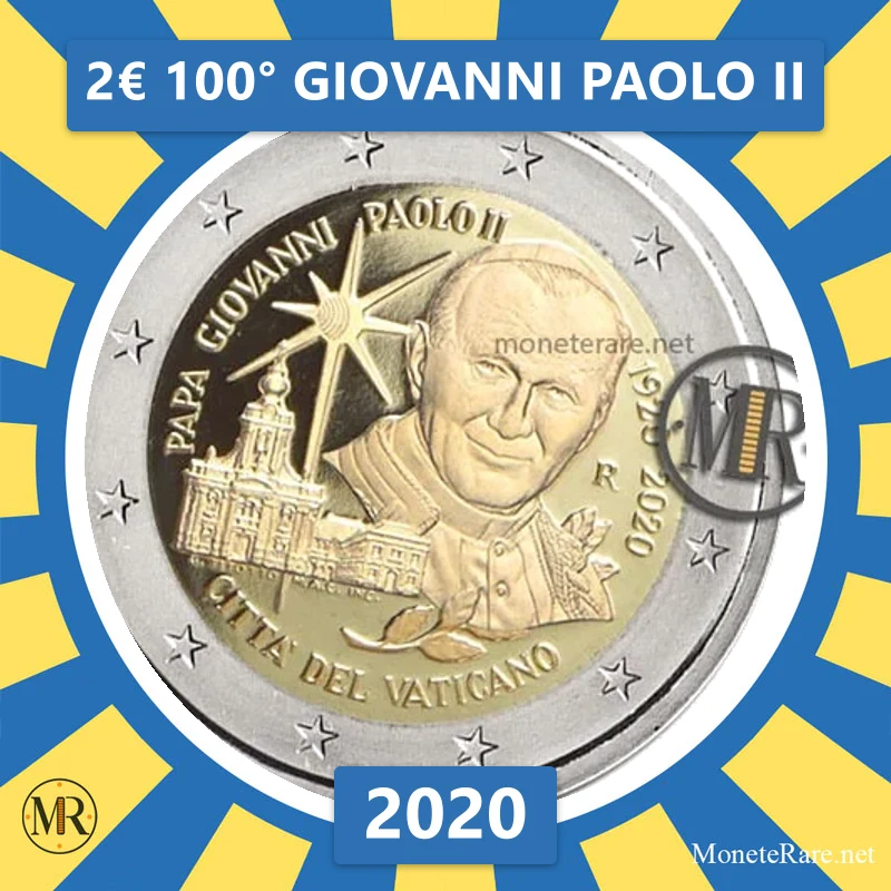 Vatikan 2€ 100° Giovanni Paolo II 2020 (Münzfoto)