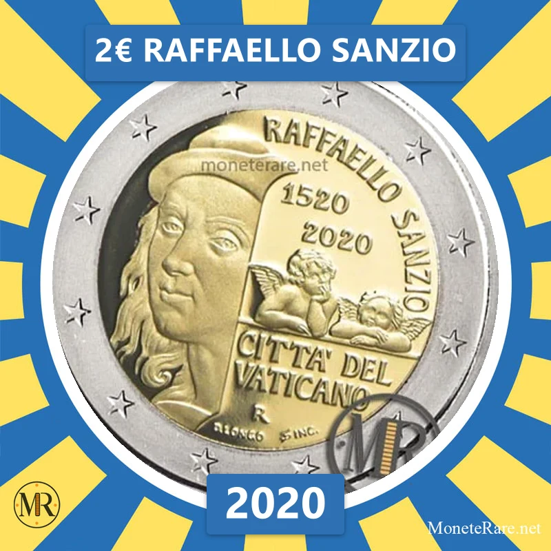 Vatikan 2€ Raffaello Sanzio 2020 (Münzfoto)