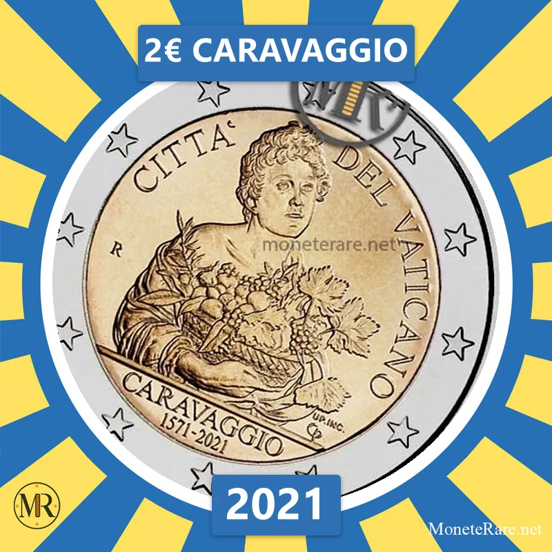 Vatikan 2€ Caravaggio 2021 (Münzfoto)