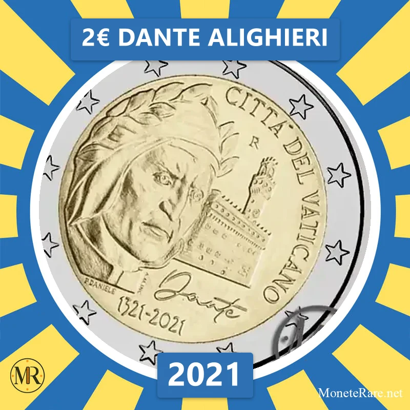 Vatikan 2€ Dante Alighieri 2021 (Münzfoto)