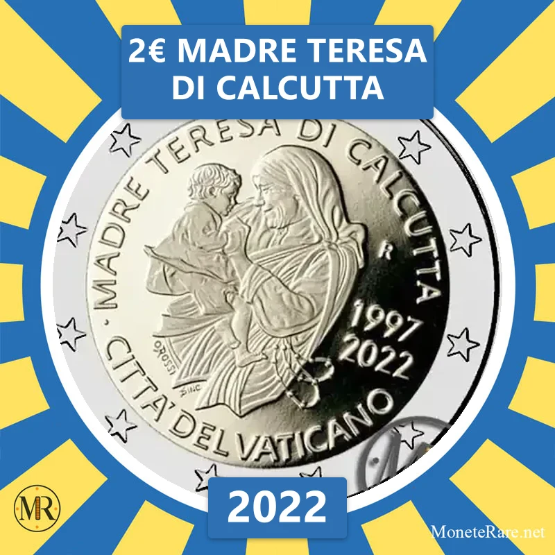 Vatikan 2€ Madre Teresa di Calcutta 2022 (Münzfoto)
