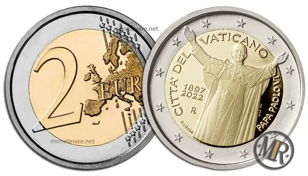 2 Euro Vatikan 2022 Papst Paul VI.