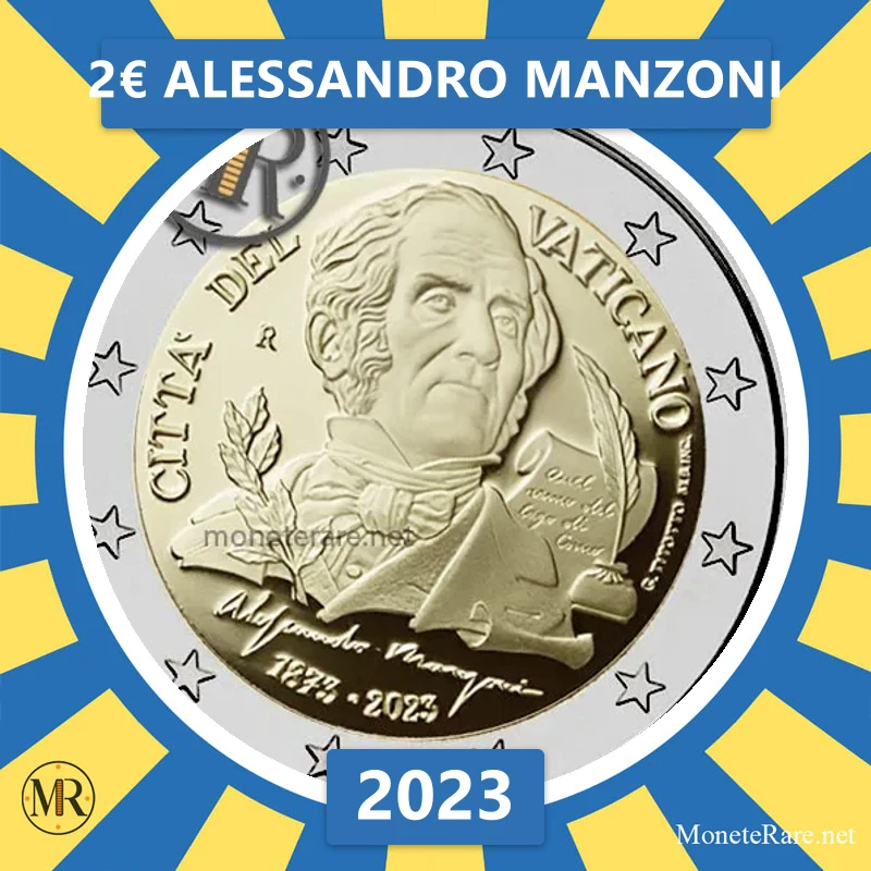 Vatikan 2€ Alessandro Manzoni 2023 (Münzfoto)