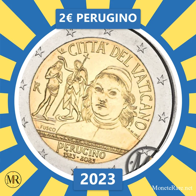 Vatikan 2€ Perugino 2023 (Münzfoto)