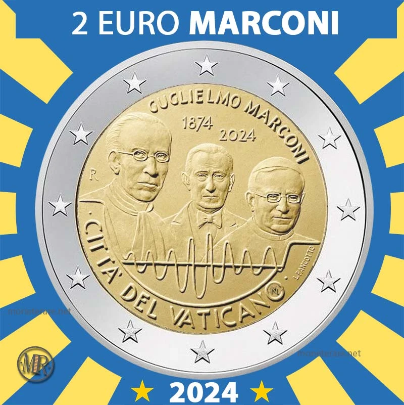 2 Euro Gedenkmünzen Vatikan 2024 – Guglielmo Marconi