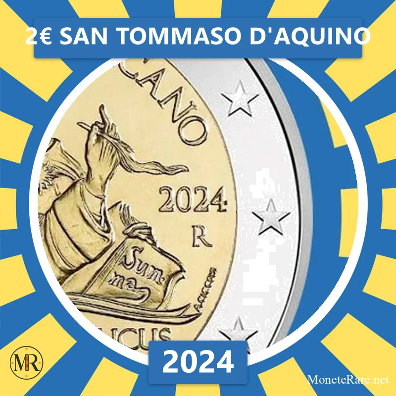 Vatikan 2€ San Tommaso d'Aquino 2024 (Münzfoto)