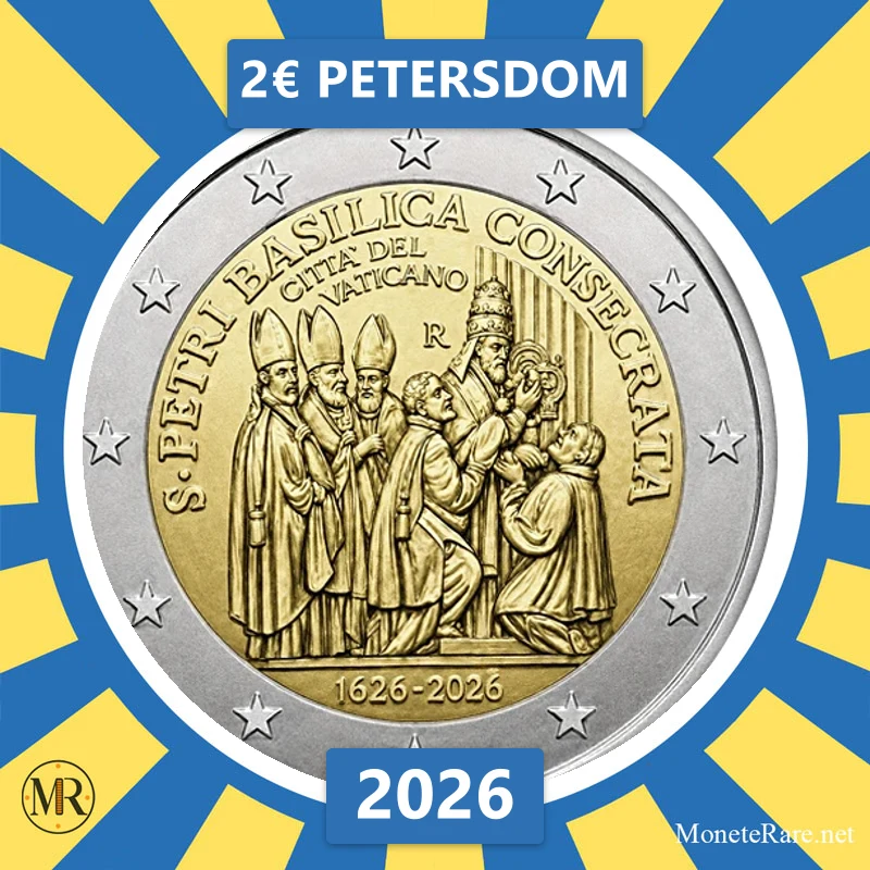 Vatikan 2€ Petersdom 2026 (Münzfoto)