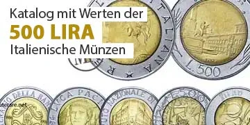 italienischen 500-Lire-Bimetallmünzen