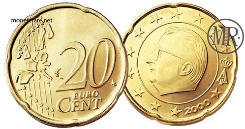 20 Centesimi Euro Belgien Erste Serie 1999 2006