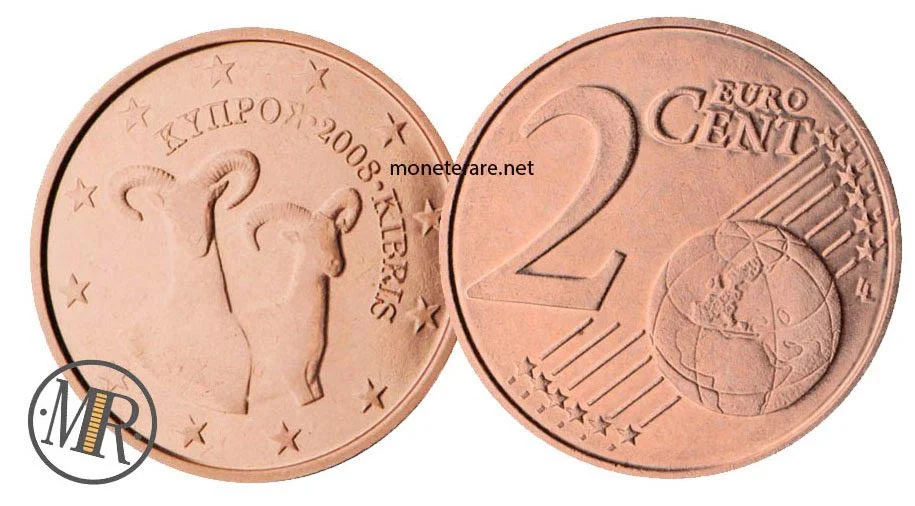 2 Cent Zypern mit Mufflons - euro zyprus - münzen zyprus