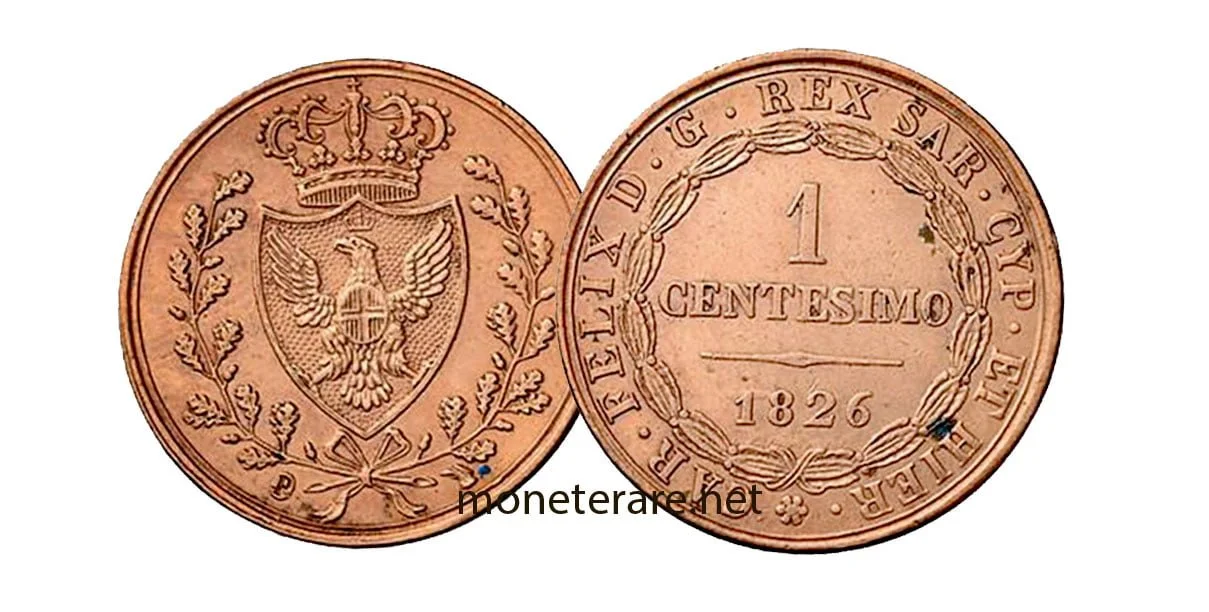 1 Centesimo Carlo Felice Lira Sarda