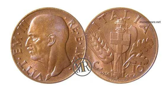 10 Centesimi Impero Primo tipo Rame