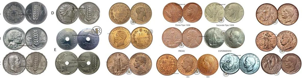 Seltene 10 Centesimi von Lira