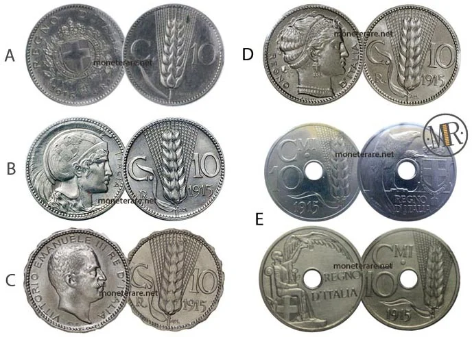 Progetti per 10 Centesimi 1915 