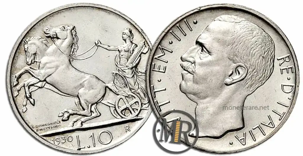 10 Lire Vittorio Emanuele III Biga mit Wert